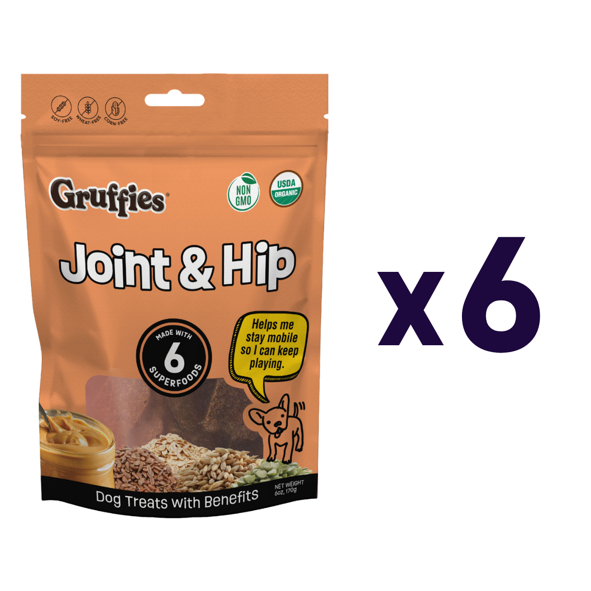 Gruffies Joint & Hip 6 oz Bags (6 Pack)