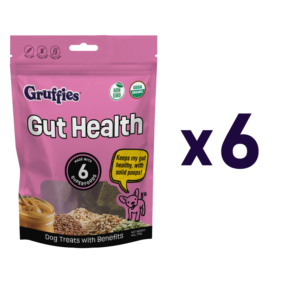 Gruffies Gut Health 6 oz Bag (6 Pack)